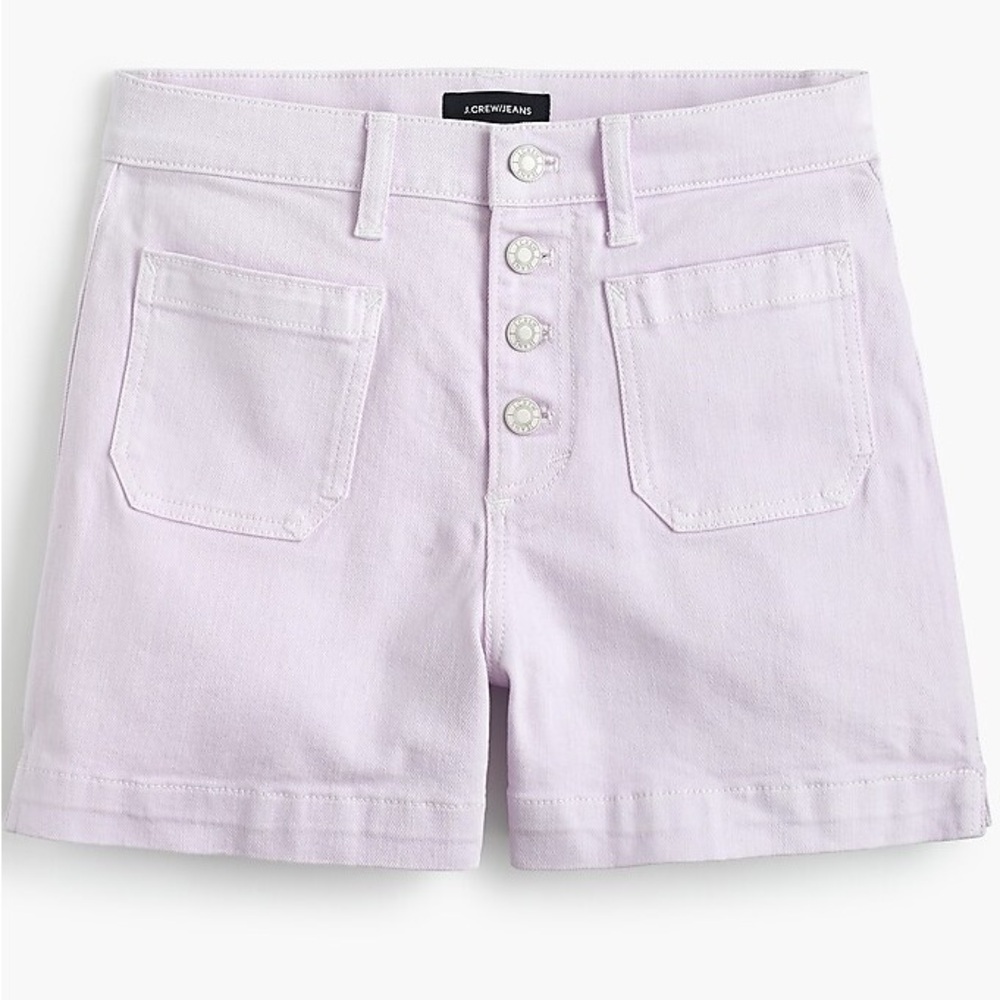 NWT J Crew High Rise Lavender Pocket Shorts 26
